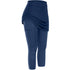 Women Tennis Skirted Leggings Pockets Elastic Sports Yoga Capris Skirts Legging - ROUTINE FASHION